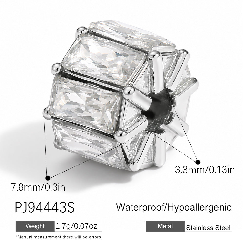 Geometric Pendant In 304 Stainless Steel With 0.03µm 18K Real Gold Plated PVD Coated Inlay Process, 1 PCS Package