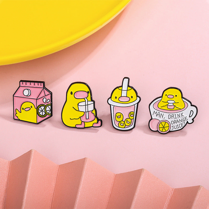 Cartoon Character Pin Made Of Zinc Alloy With Stoving Varnish Craftsmanship In Yellow