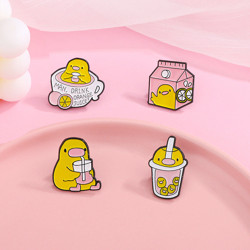 Cartoon Character Pin Made Of Zinc Alloy With Stoving Varnish Craftsmanship In Yellow