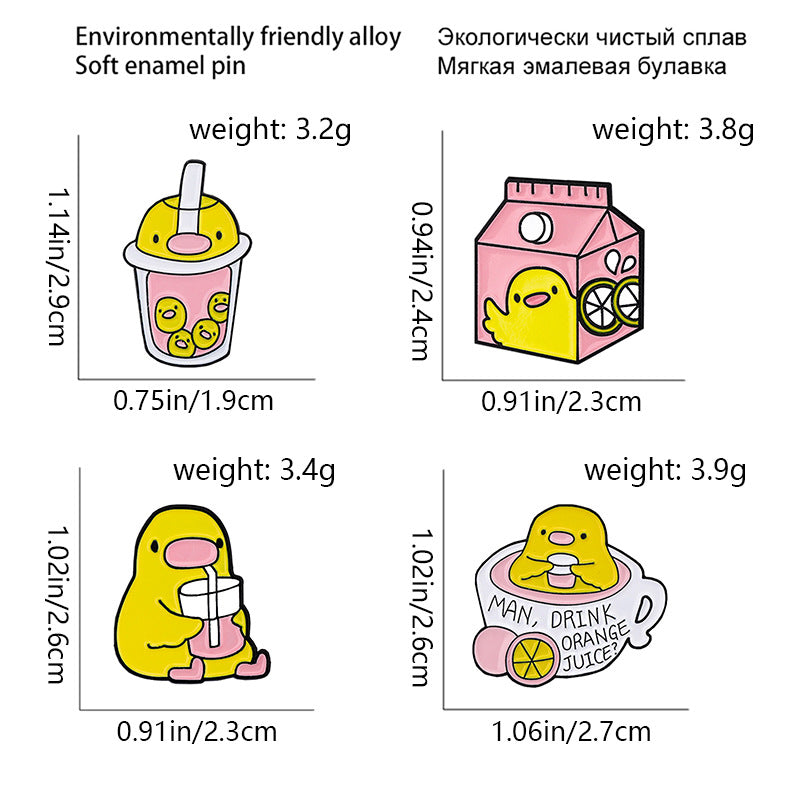 Cartoon Character Pin Made Of Zinc Alloy With Stoving Varnish Craftsmanship In Yellow