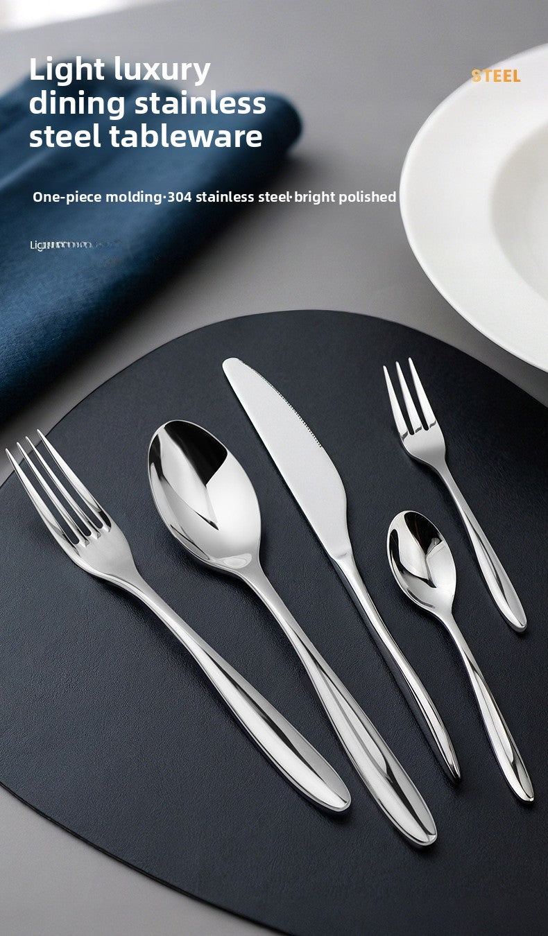 Elegant Solid Color Tableware Set For Birthday Celebrations, Featuring Stylish Western Cutlery