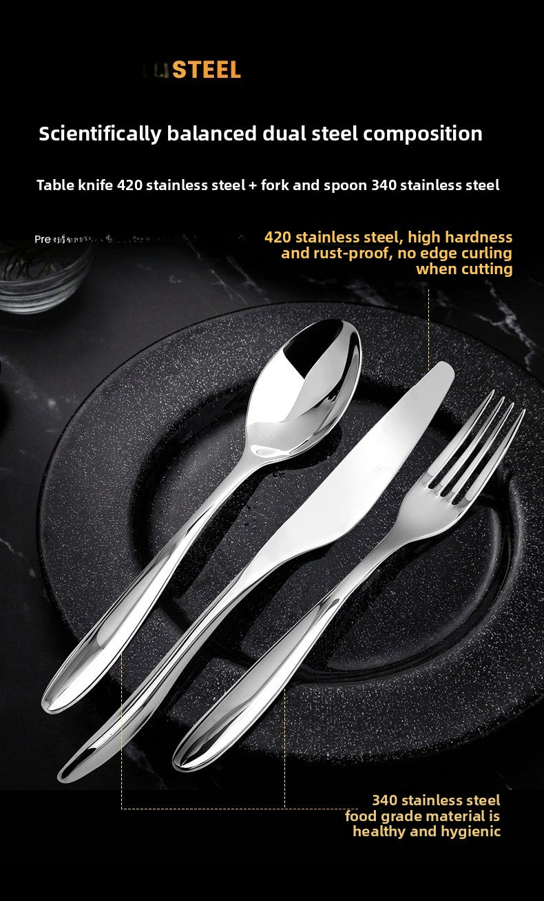 Elegant Solid Color Tableware Set For Birthday Celebrations, Featuring Stylish Western Cutlery