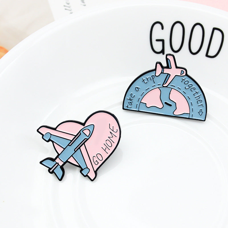 Airplane Pin Made Of Alloy Featuring Stoving Varnish Craftsmanship
