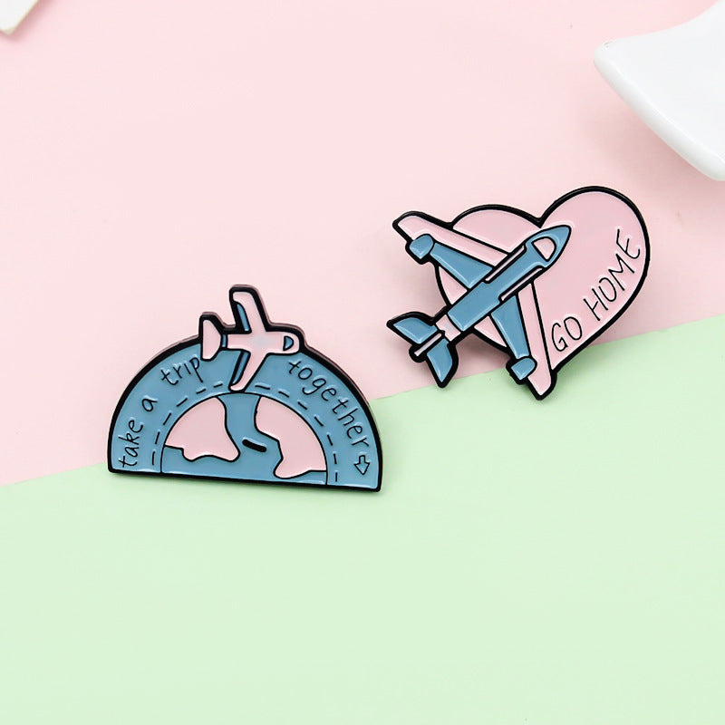 Airplane Pin Made Of Alloy Featuring Stoving Varnish Craftsmanship