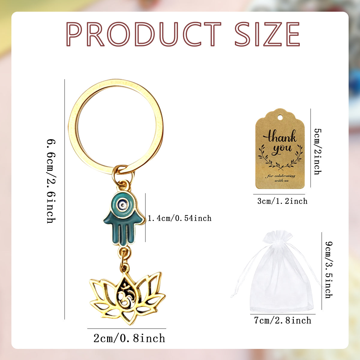 Lotus Buckle Key Chain With Electroplated KC Golden Plated Alloy In Vintage Style