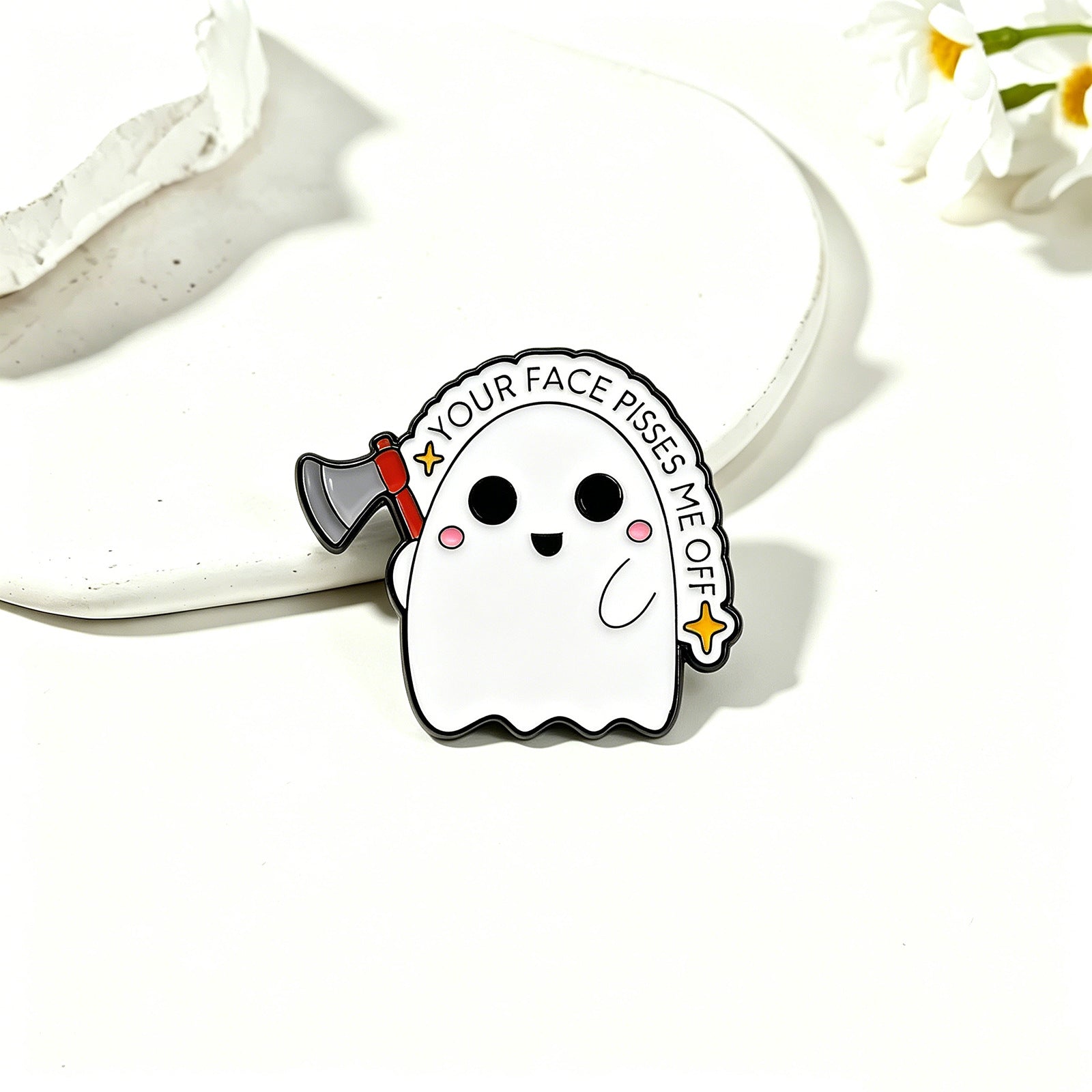 Ghost Pin Made Of Zinc Alloy With Stoving Varnish Craftsmanship In Dyed Black