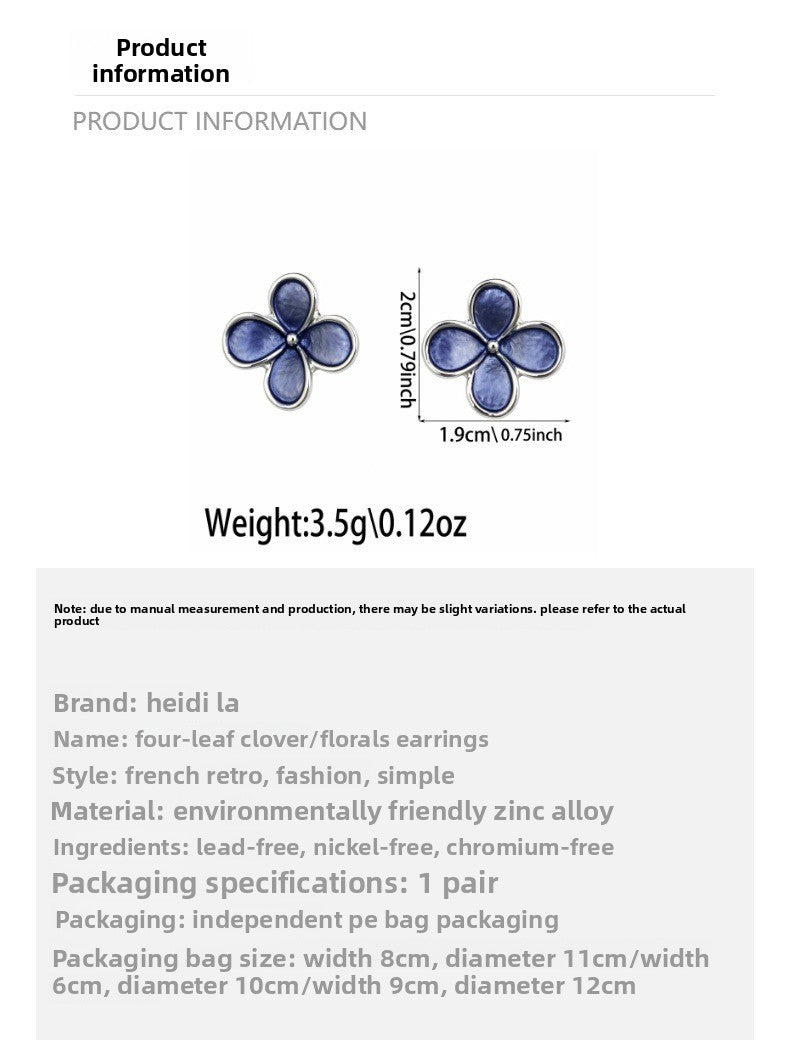 Handmade Lucky Heart Stud Earrings For Women With 304 Stainless Steel Zinc Alloy Material, Perfect For St. Patrick's Day