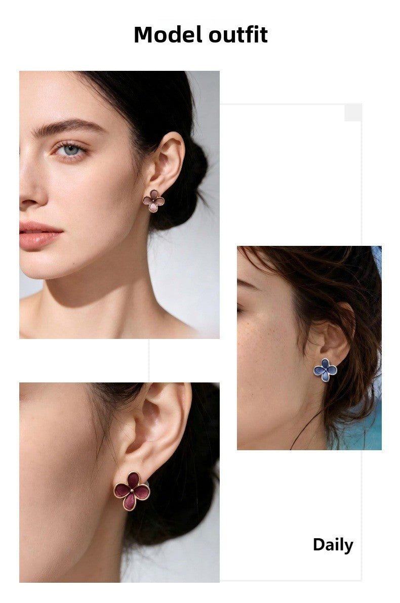 Handmade Lucky Heart Stud Earrings For Women With 304 Stainless Steel Zinc Alloy Material, Perfect For St. Patrick's Day