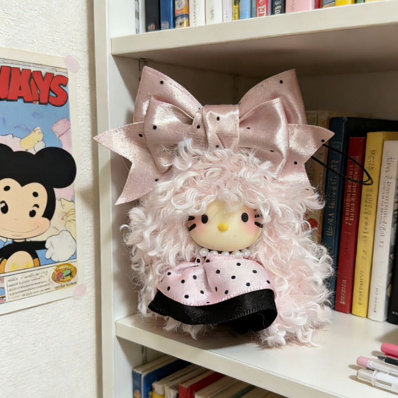 Cute Dyed Black Plastic Cat Doll For Children Unisex, Soft Plush Toy Accessory