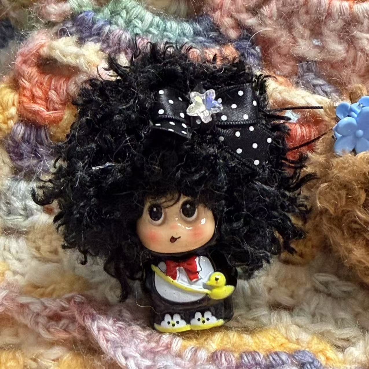 Cute Dyed Black Plastic Cat Doll For Children Unisex, Soft Plush Toy Accessory