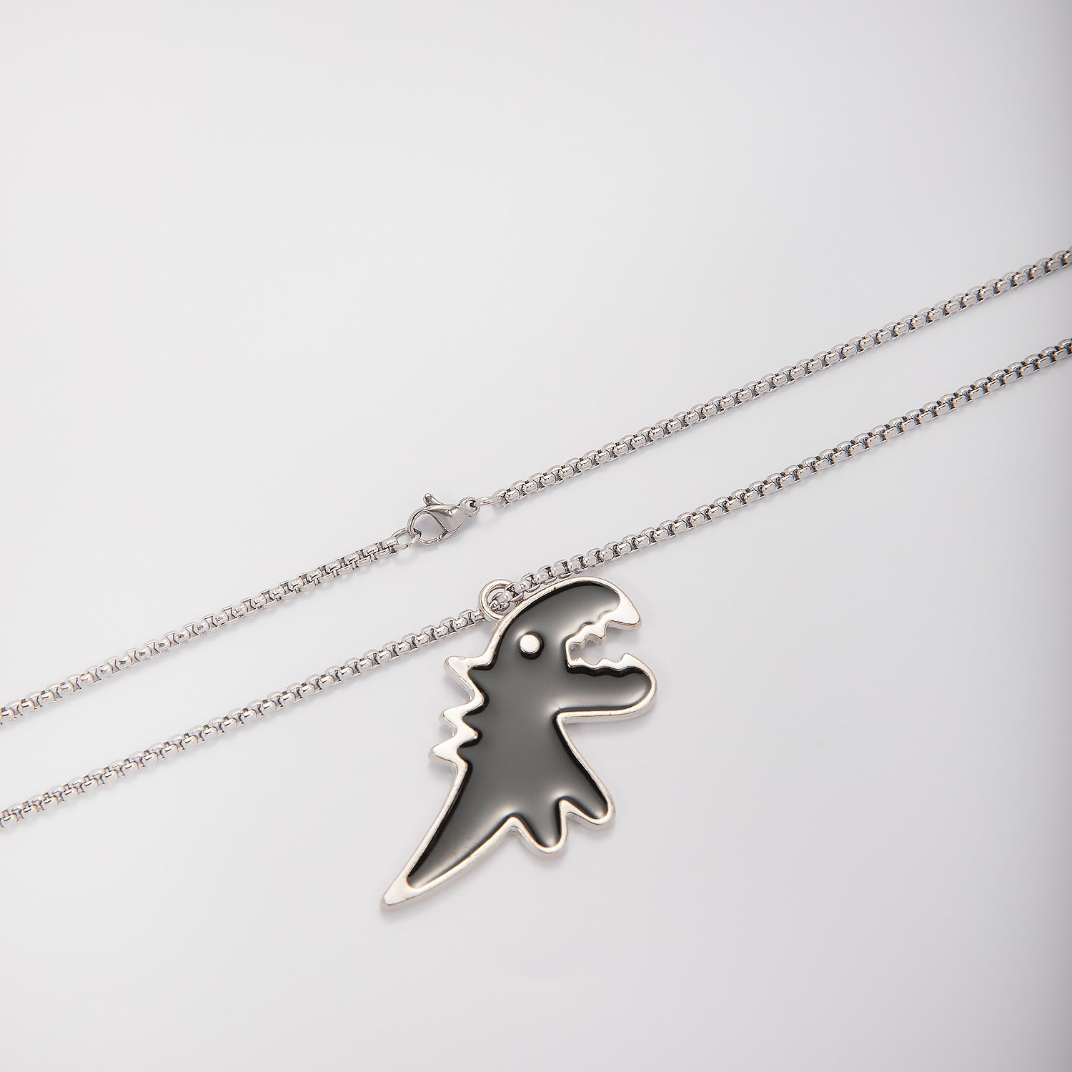 Dinosaur Necklace For Women With 304 Stainless Steel Box Chain And Alloy Pendant