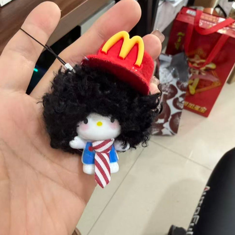 Cute Dyed Black Plastic Cat Doll For Children Unisex, Soft Plush Toy Accessory