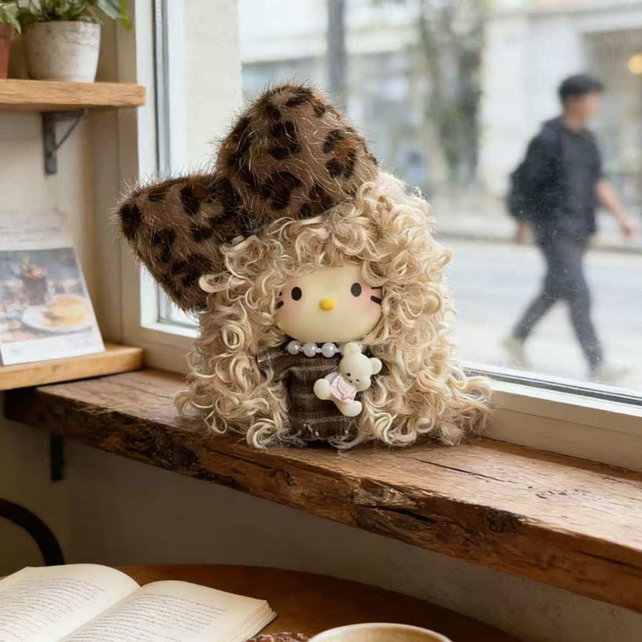Cute Dyed Black Plastic Cat Doll For Children Unisex, Soft Plush Toy Accessory