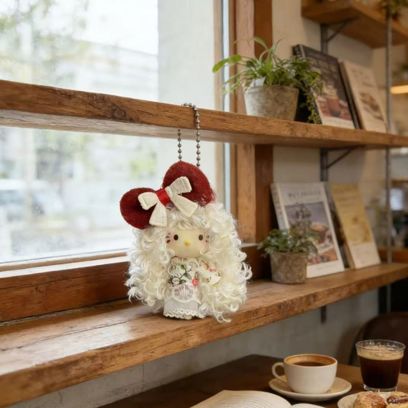 Cute Dyed Black Plastic Cat Doll For Children Unisex, Soft Plush Toy Accessory