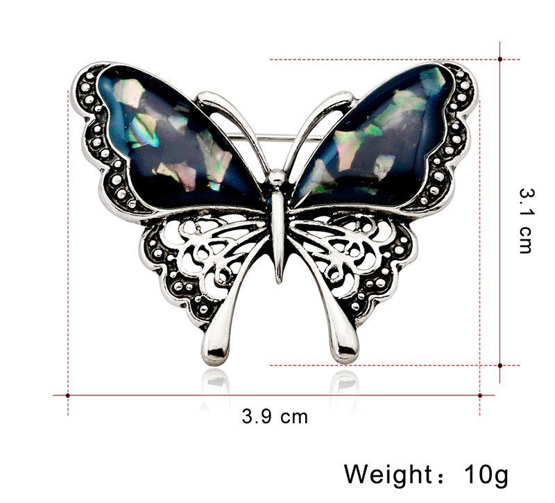Butterfly Pin Made Of Zinc Alloy With Diamond Craft And Rhinestone Inlay