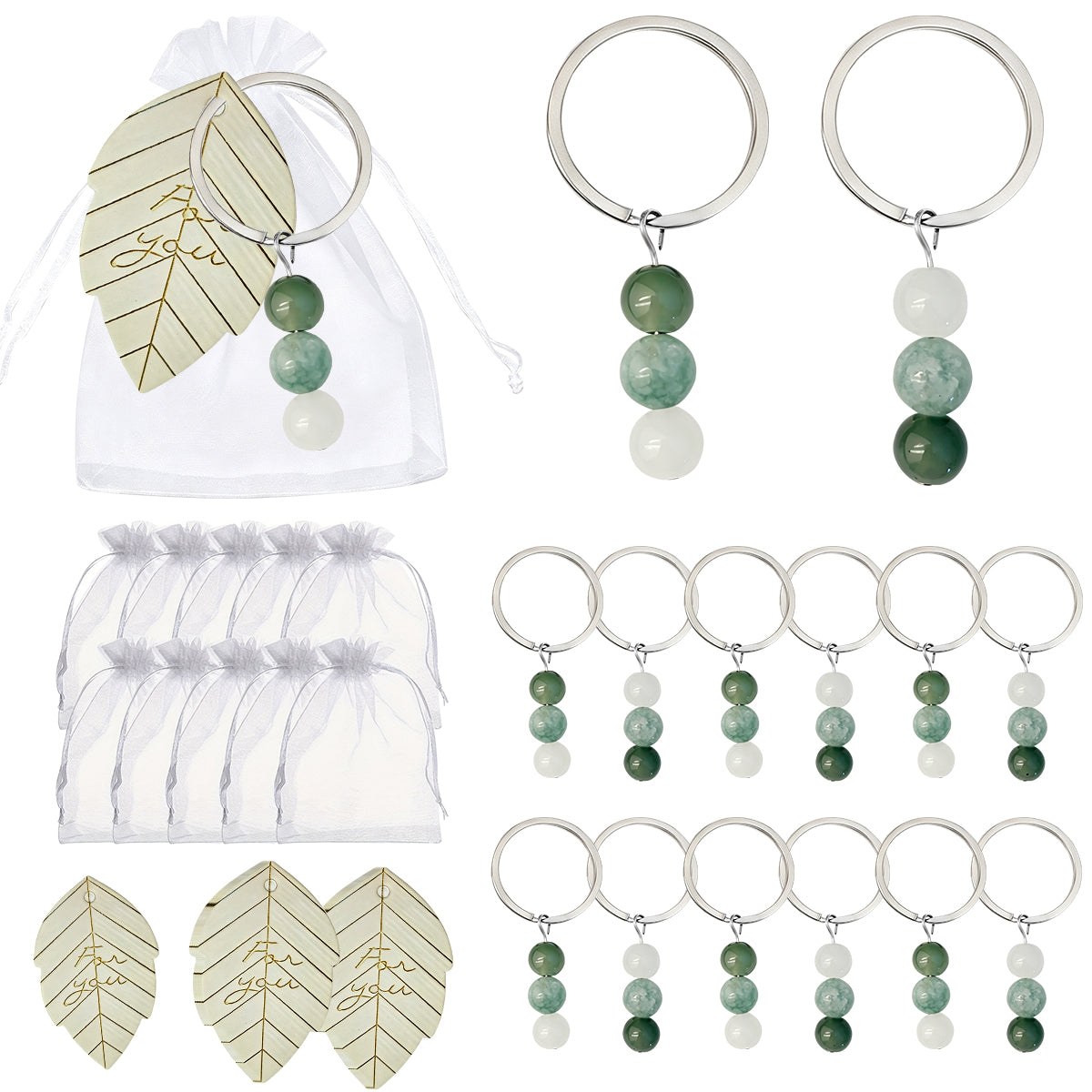 Beaded Stone Key Chain Jewelry Featuring Beach Style, Perfect Travel Accessory