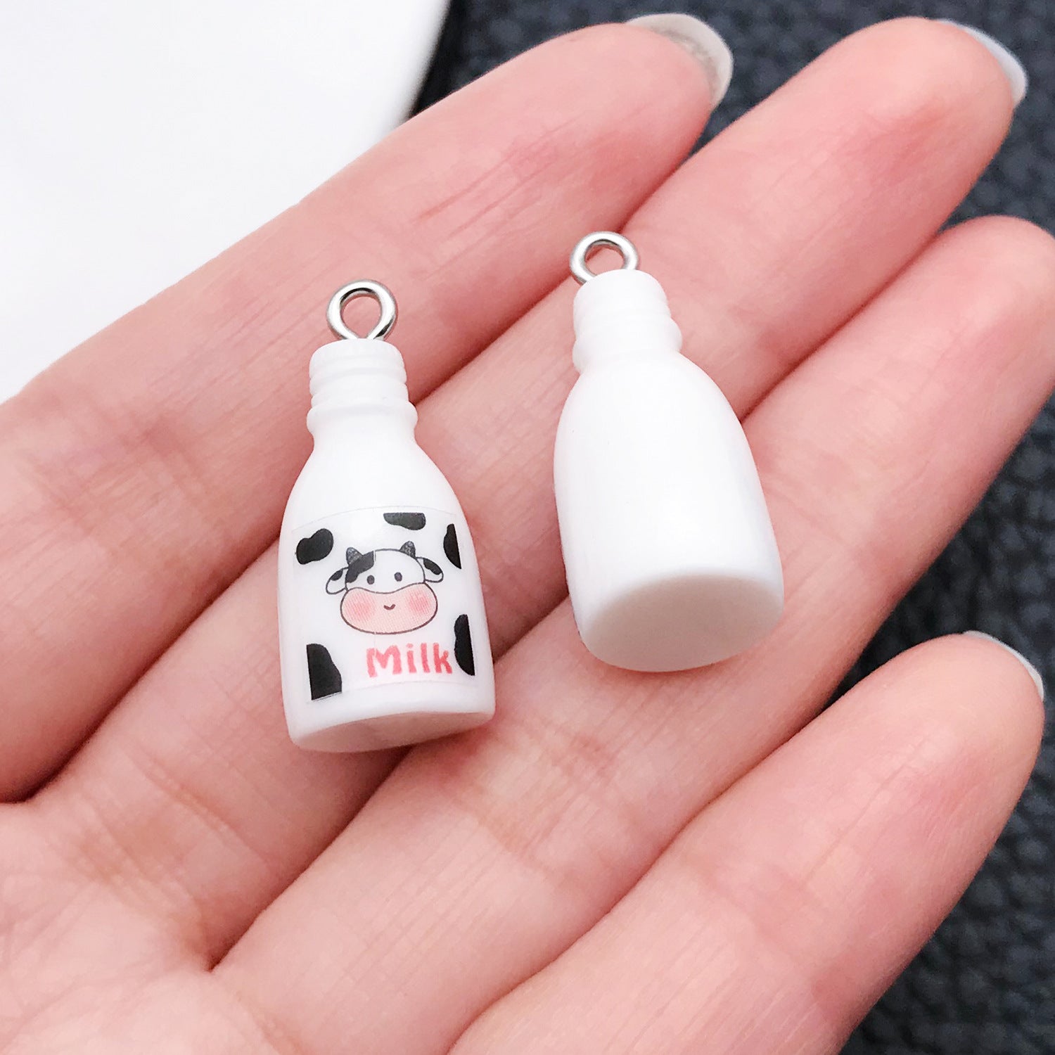 20 PCS Heart Shape Resin Pendants For Jewelry Making, Electroplated Finish, White Color, Sweet Style Accessories