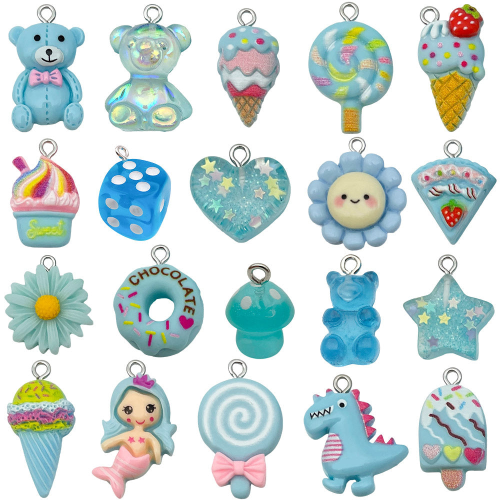 20 PCS Heart Shape Resin Pendants For Jewelry Making, Electroplated Finish, White Color, Sweet Style Accessories