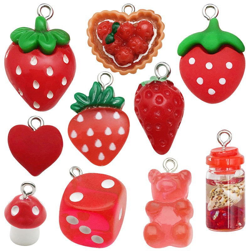 20 PCS Heart Shape Resin Pendants For Jewelry Making, Electroplated Finish, White Color, Sweet Style Accessories