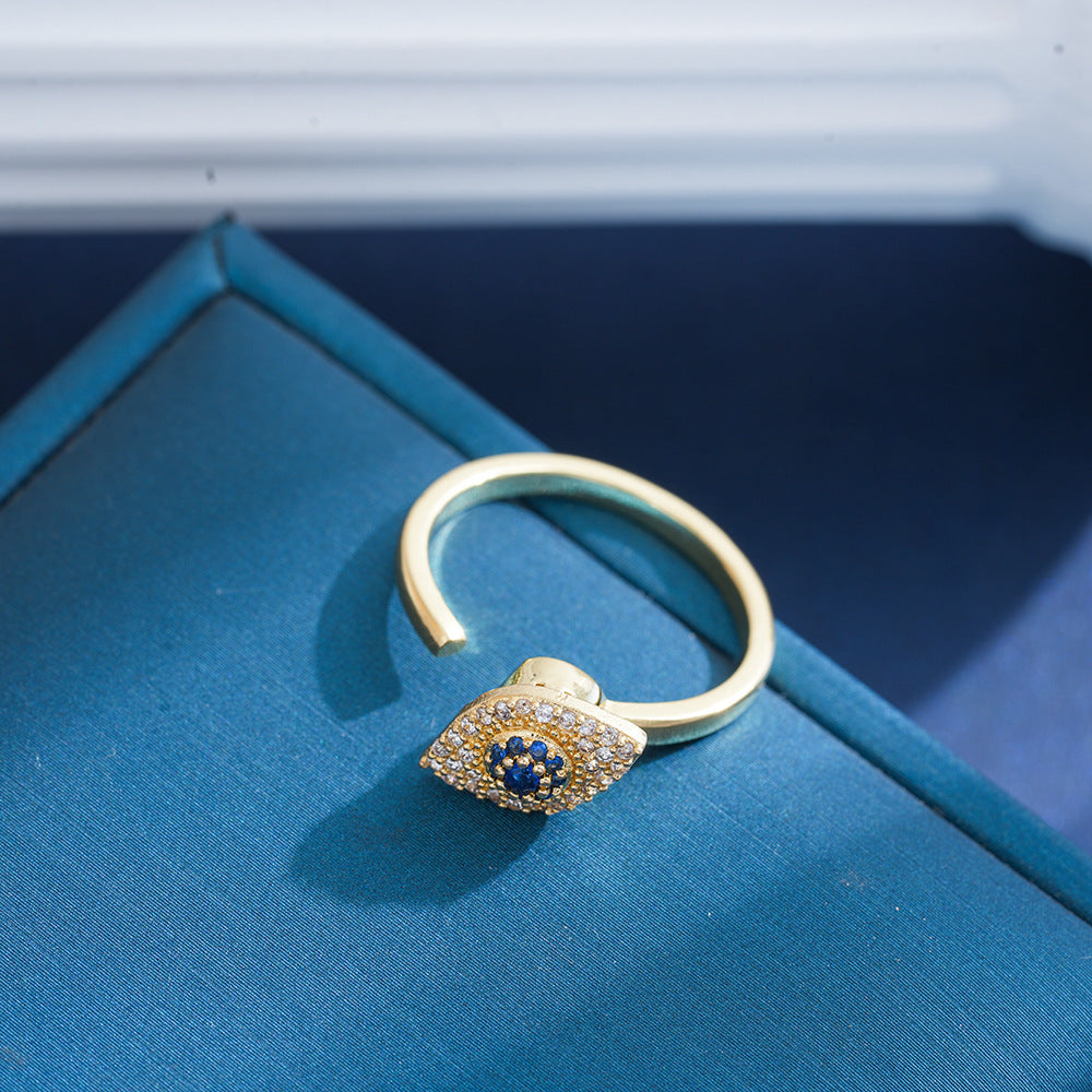 Sweet Style Flowers Rotatable Fidget Ring For Women In Titanium Steel With 18K Real Gold PVD Coating