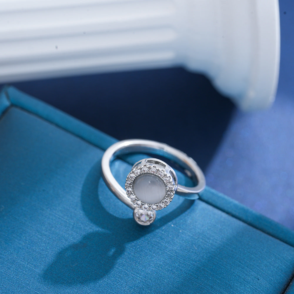 Sweet Style Flowers Rotatable Fidget Ring For Women In Titanium Steel With 18K Real Gold PVD Coating