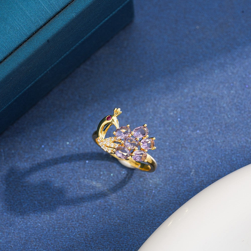 Sweet Style Flowers Rotatable Fidget Ring For Women In Titanium Steel With 18K Real Gold PVD Coating