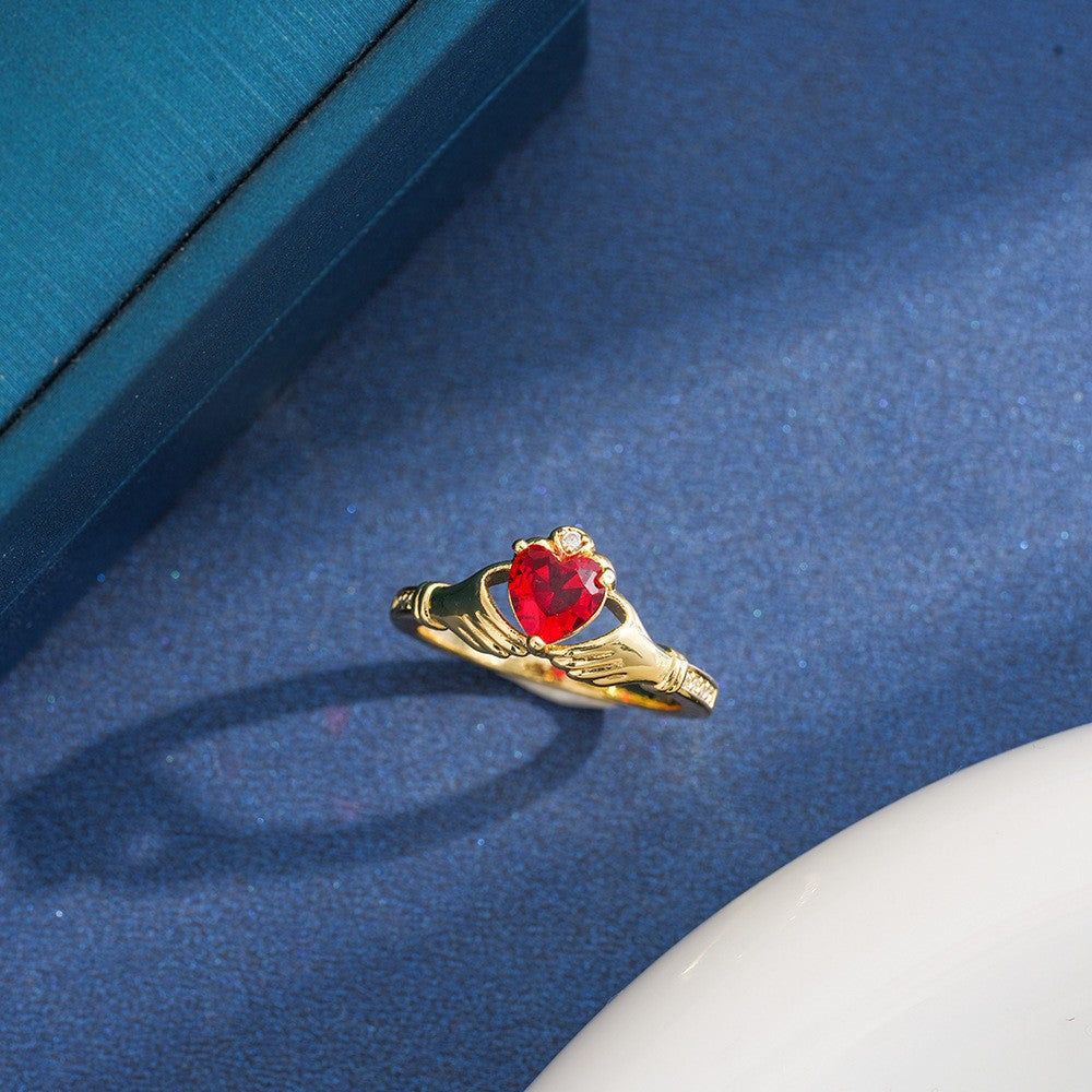 Sweet Style Flowers Rotatable Fidget Ring For Women In Titanium Steel With 18K Real Gold PVD Coating
