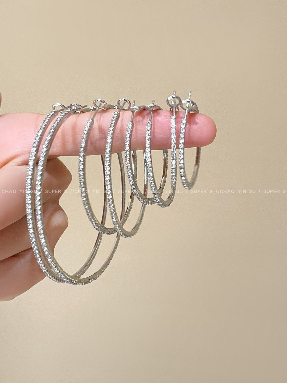 Handmade Alloy Circle Hoop Earrings For Women With Rhinestones Featuring 925 Sterling Silver Ear Pins