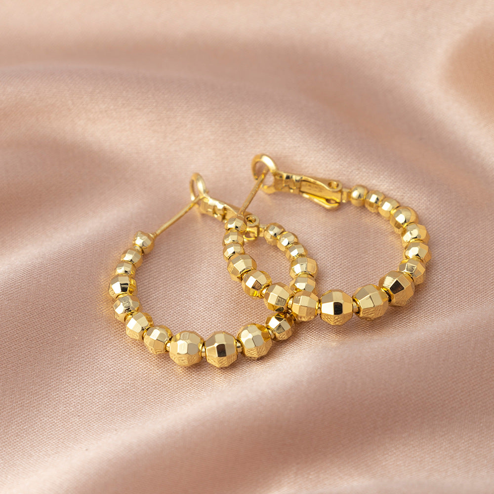 Gold Circle Hoop Earrings For Women With Copper Posts Featuring Exaggerated Style