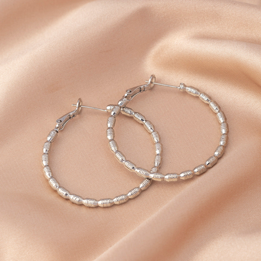 Gold Circle Hoop Earrings For Women With Copper Posts Featuring Exaggerated Style