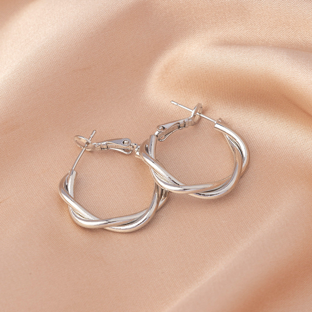Gold Circle Hoop Earrings For Women With Copper Posts Featuring Exaggerated Style