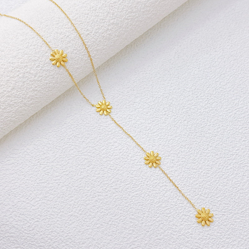 Heart Shape Electroplated Necklace For Women In 304 Stainless Steel With 18K Real Gold Plated PVD Coating And Rhinestone Inlay