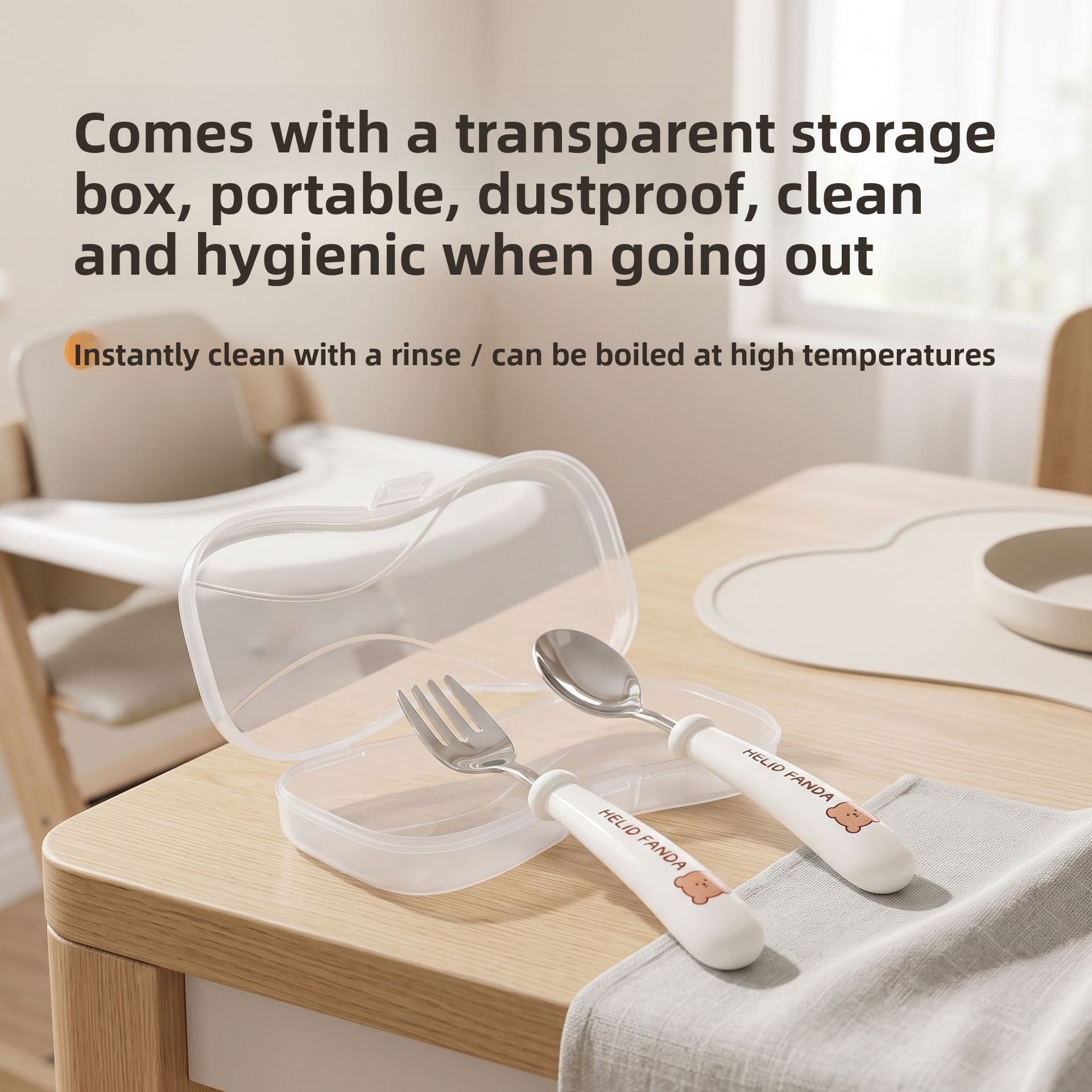 Cute Cartoon Tableware Set Featuring 316 Stainless Steel Inner Liner, Perfect For Western Dining With Knives, Forks, And Spoons