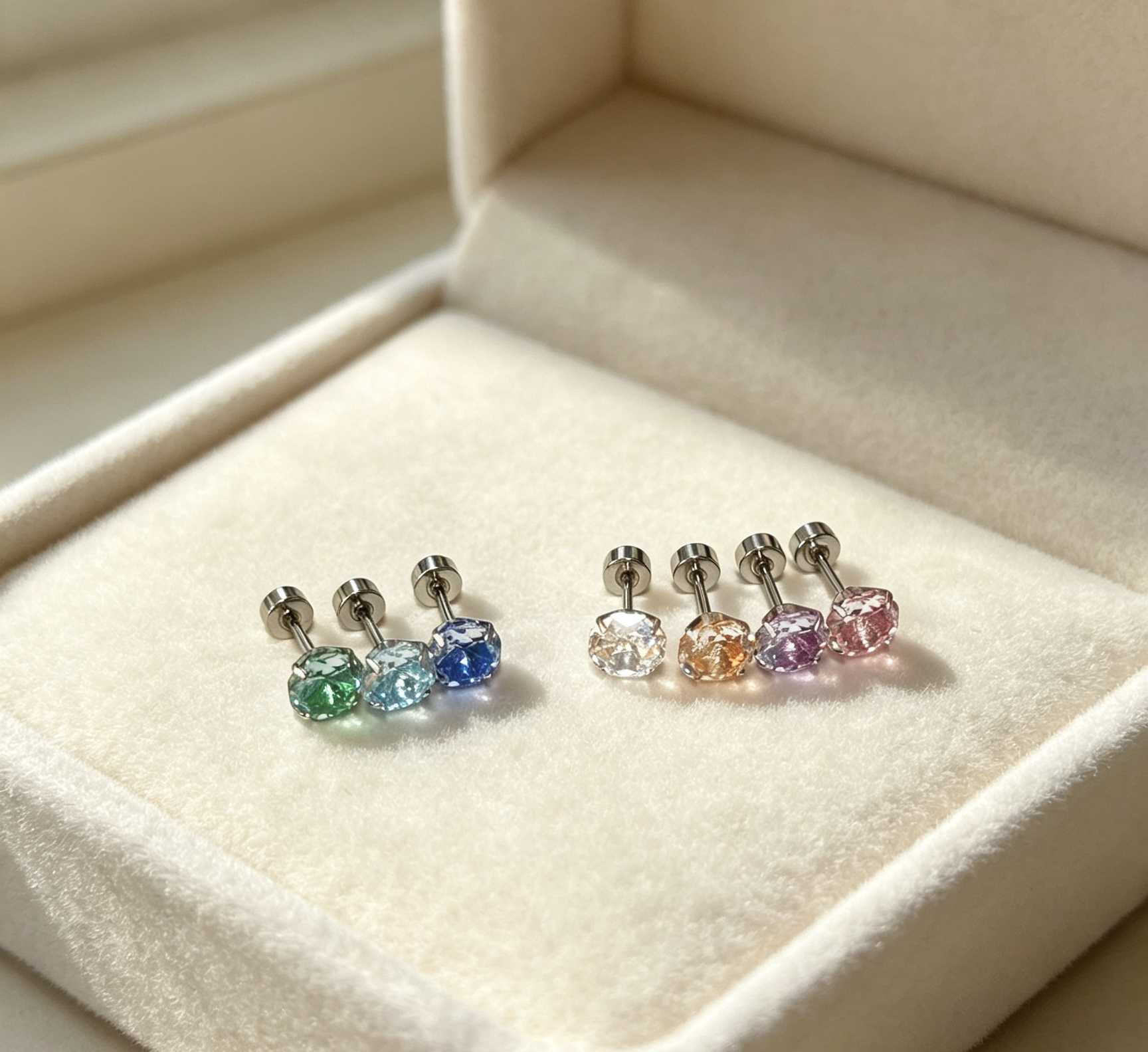 Geometric New Style Stud Earrings For Women, Waterproof Non Tarnish Alloy With Zircon Inlay, 0.03µm-0.05µm Coating Thickness