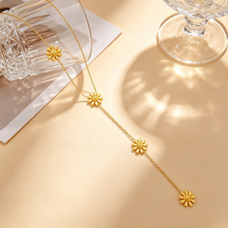 Heart Shape Electroplated Necklace For Women In 304 Stainless Steel With 18K Real Gold Plated PVD Coating And Rhinestone Inlay