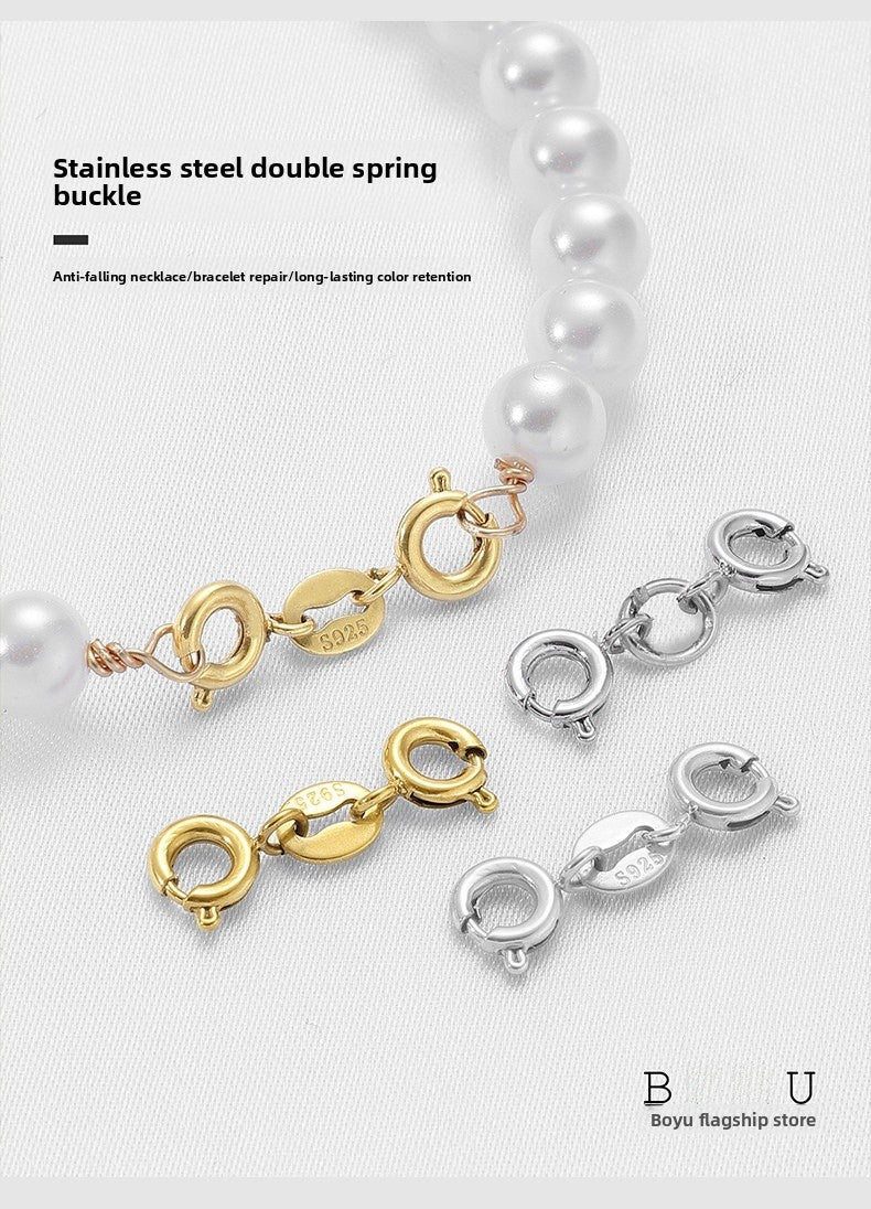 Electroplated Jewelry Buckle With Spring Ring Trigger Clasp Closure, 18K Real Gold Plated Copper, Diameter 5mm, 1 PCS/Package
