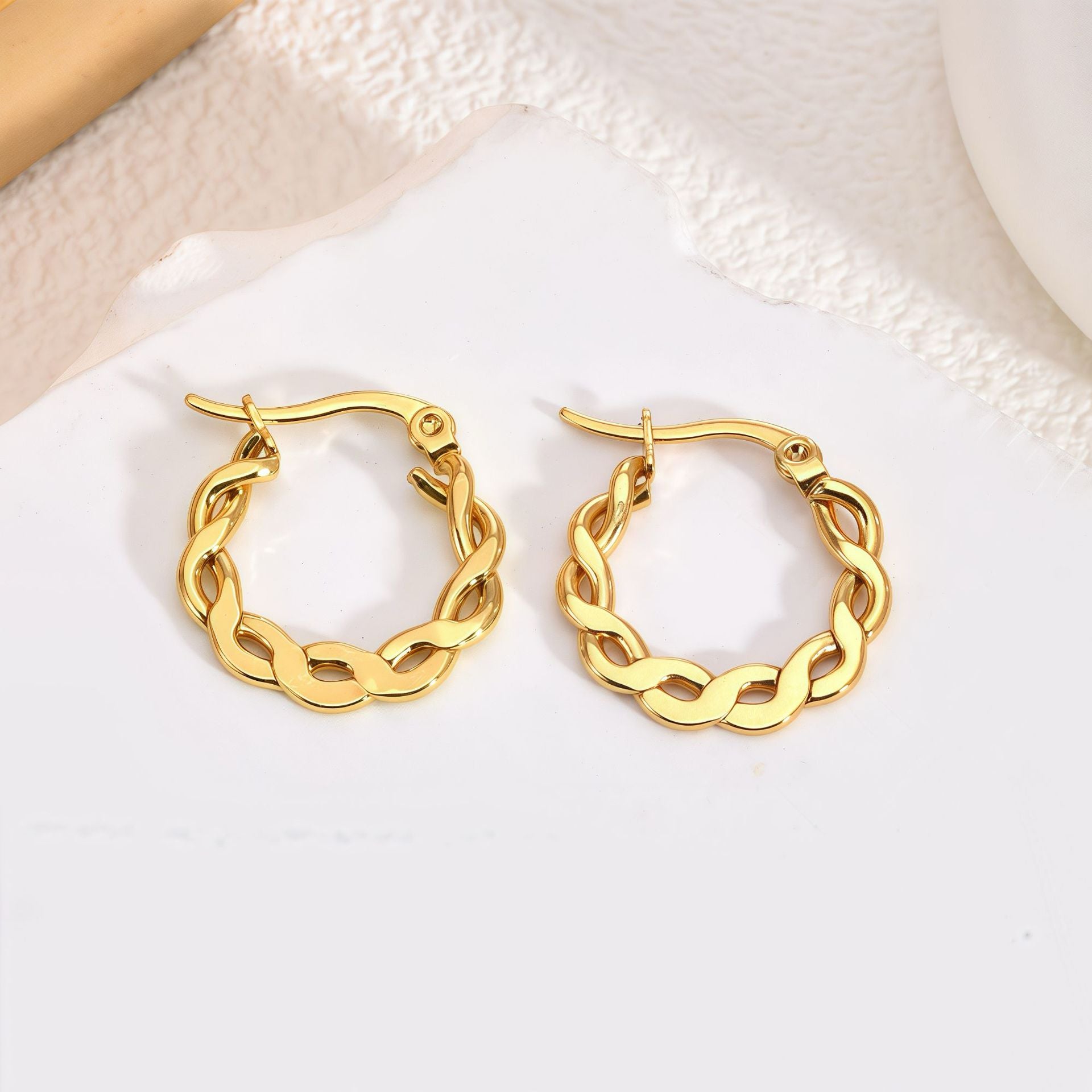 Geometric Earrings For Unisex Featuring Electroplated Gold Finish With 304 Stainless Steel Ear Pins