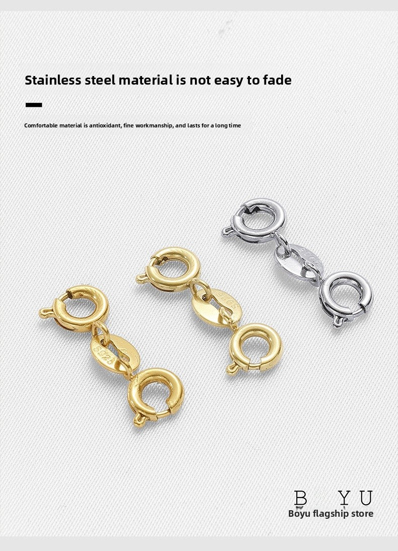 Electroplated Jewelry Buckle With Spring Ring Trigger Clasp Closure, 18K Real Gold Plated Copper, Diameter 5mm, 1 PCS/Package