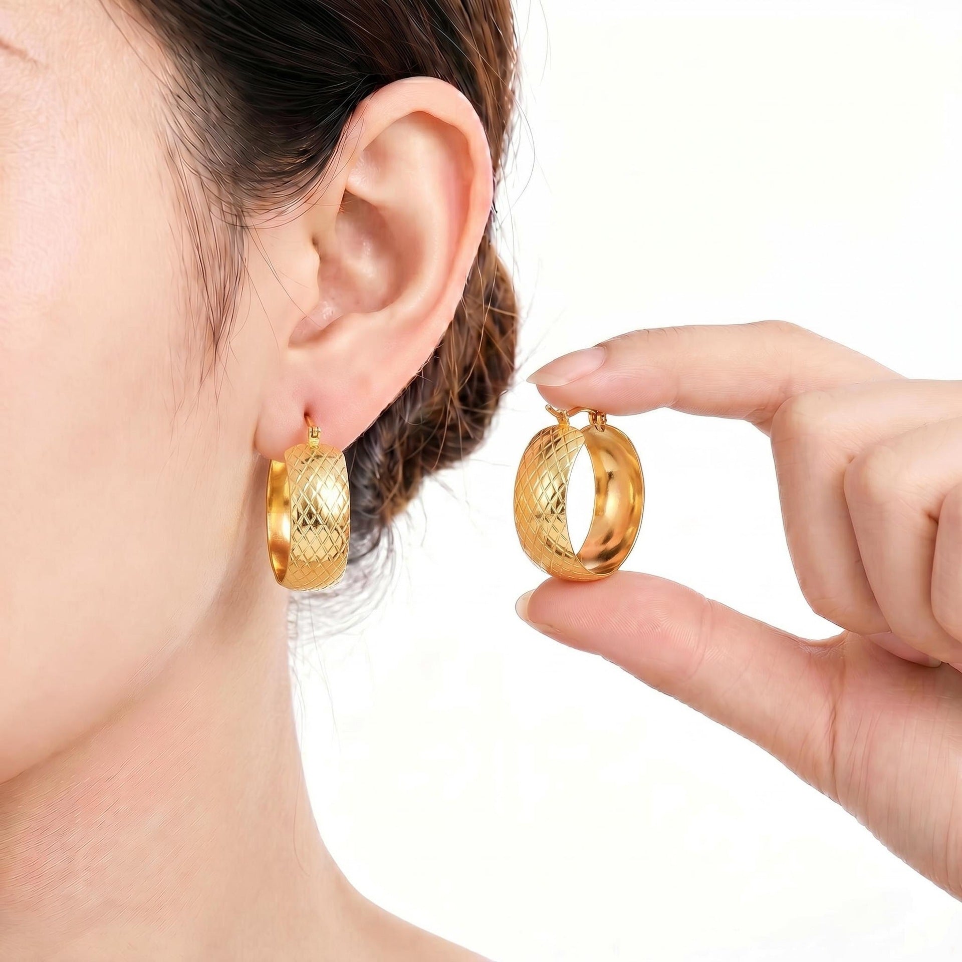 Geometric Earrings For Unisex Featuring Electroplated Gold Finish With 304 Stainless Steel Ear Pins