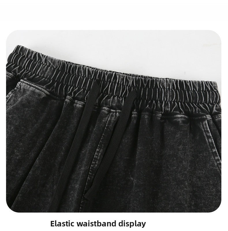 Men's Retro Baggy Shorts In Cotton With Washed Craftsmanship For Daily Casual Wear