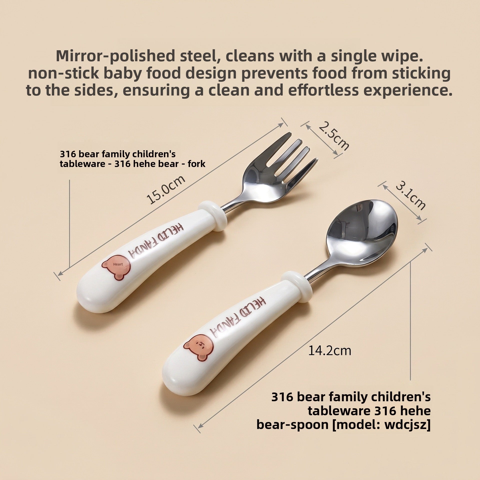 Cute Cartoon Tableware Set Featuring 316 Stainless Steel Inner Liner, Perfect For Western Dining With Knives, Forks, And Spoons