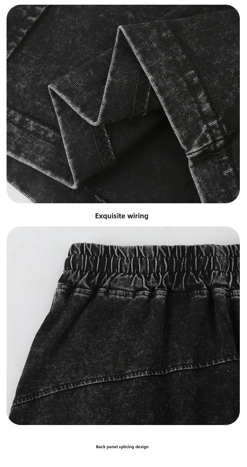 Men's Retro Baggy Shorts In Cotton With Washed Craftsmanship For Daily Casual Wear