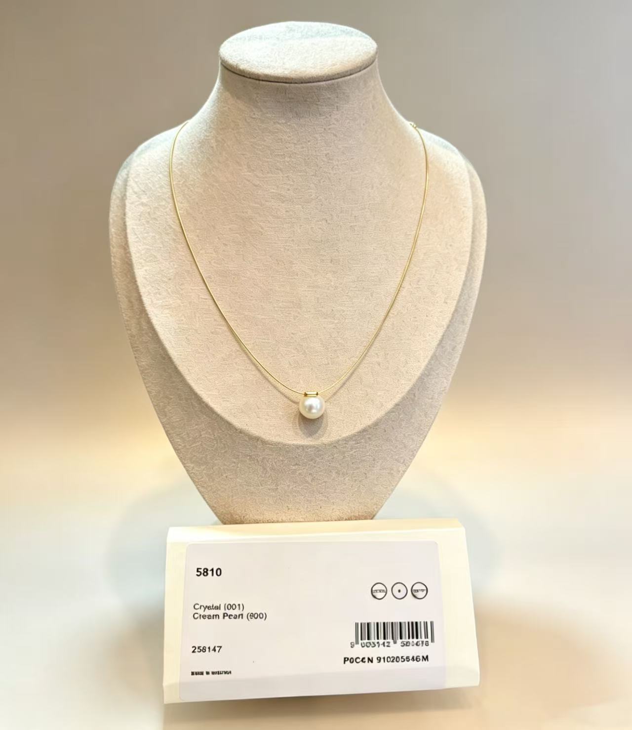 Handmade Simple Style Necklace With 5-6mm Artificial Pearls, Electroplated Finish For Women