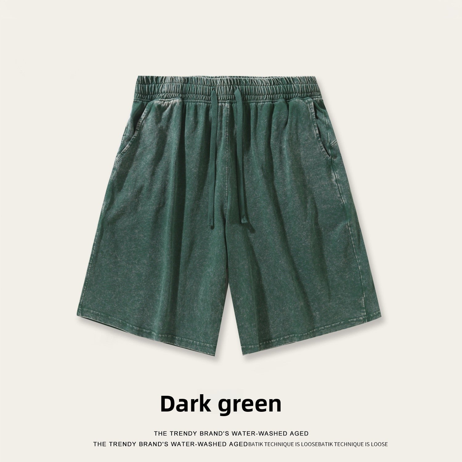 Men's Retro Baggy Shorts In Cotton With Washed Craftsmanship For Daily Casual Wear