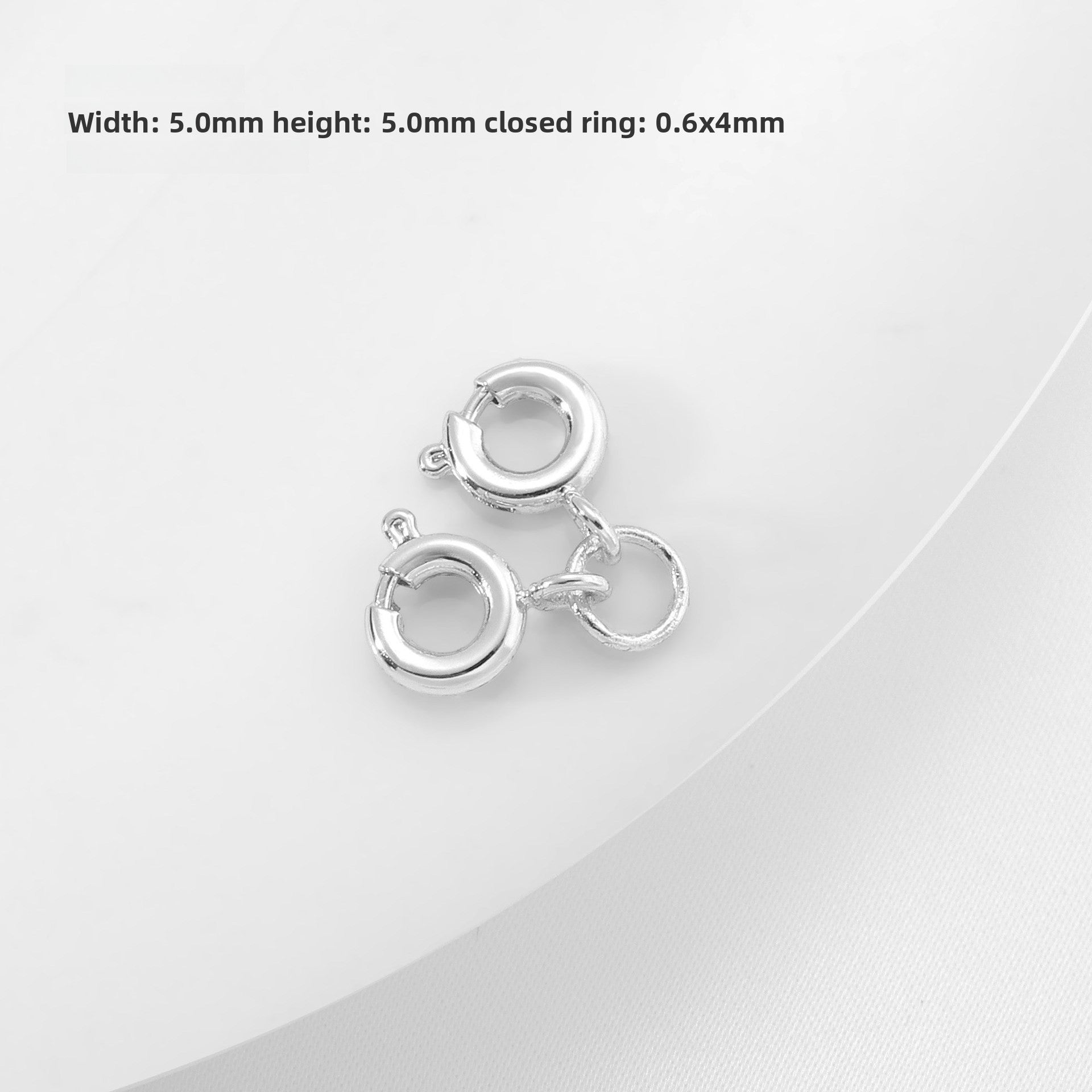 Electroplated Jewelry Buckle With Spring Ring Trigger Clasp Closure, 18K Real Gold Plated Copper, Diameter 5mm, 1 PCS/Package