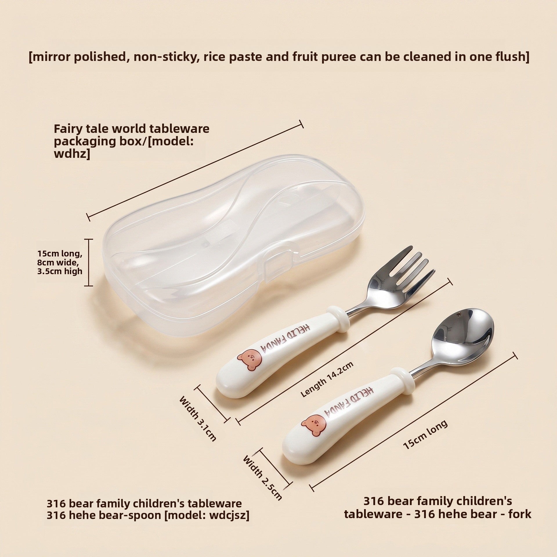 Cute Cartoon Tableware Set Featuring 316 Stainless Steel Inner Liner, Perfect For Western Dining With Knives, Forks, And Spoons