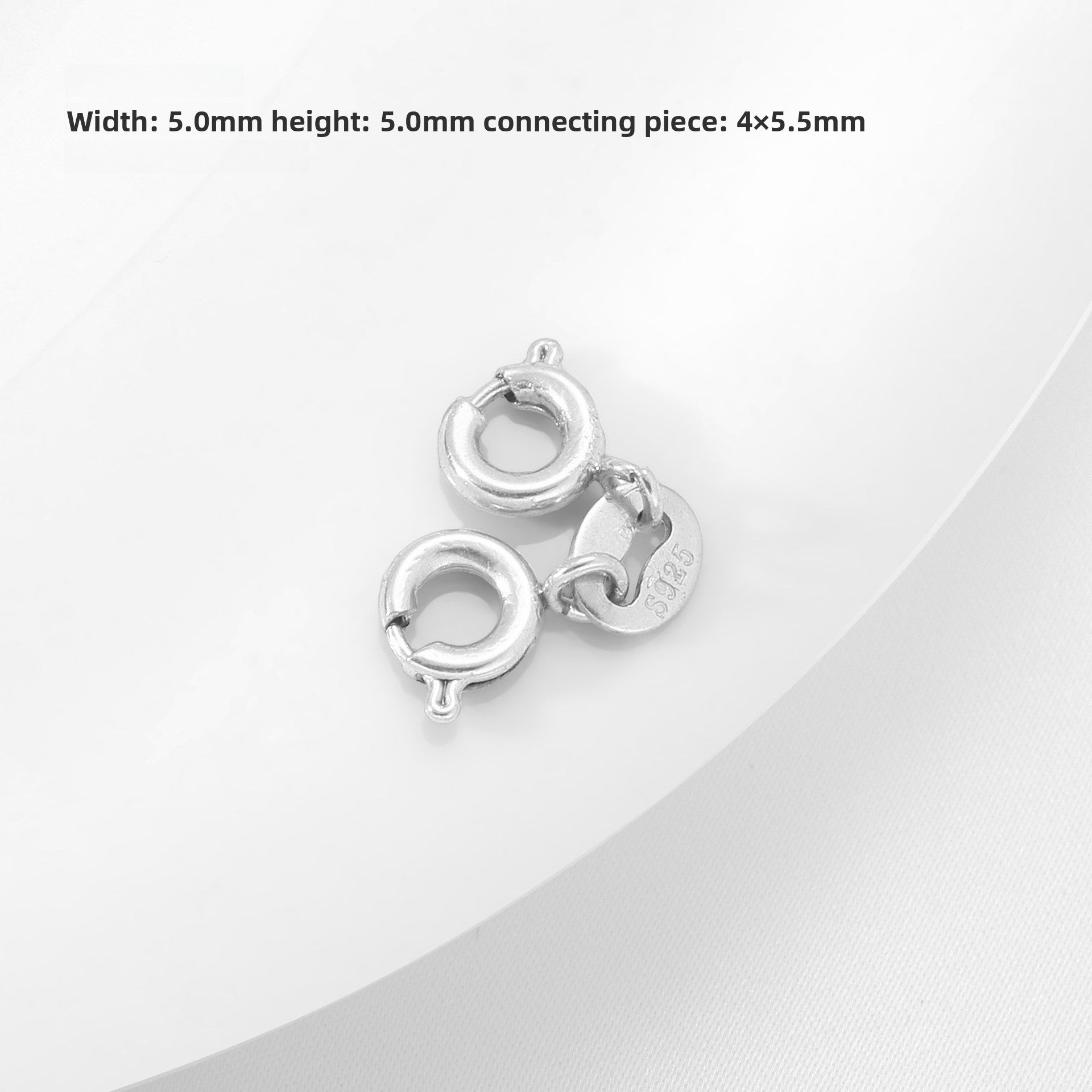 Electroplated Jewelry Buckle With Spring Ring Trigger Clasp Closure, 18K Real Gold Plated Copper, Diameter 5mm, 1 PCS/Package