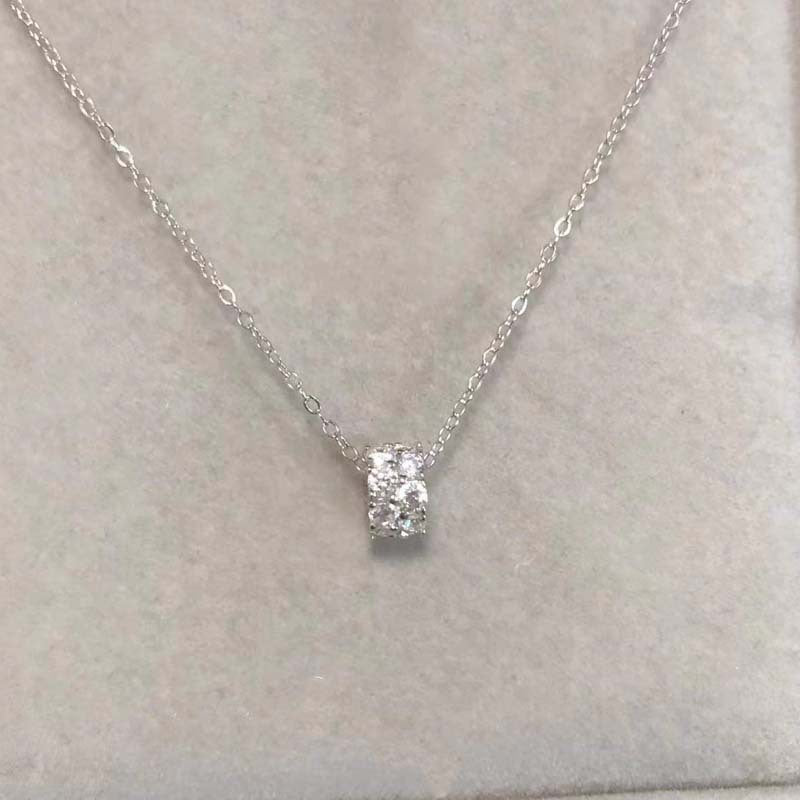 Geometric Gold Necklace For Women Featuring Zinc Alloy Chain And Pendant With White K Plated Finish