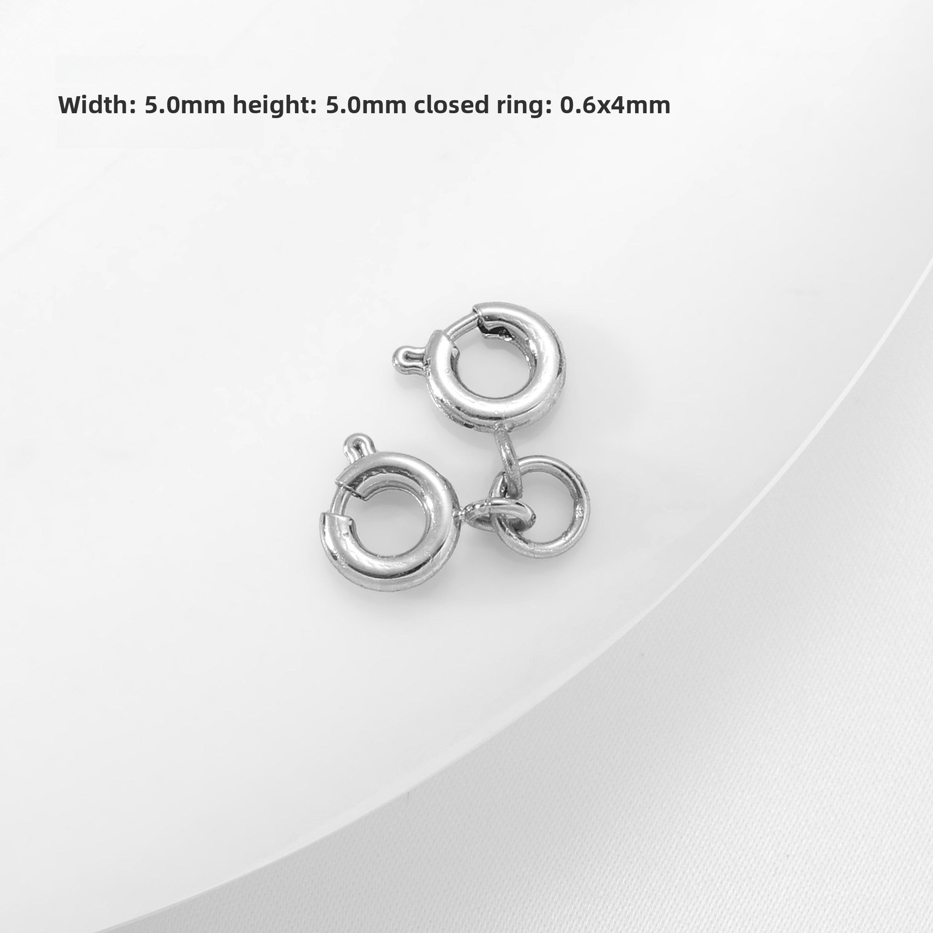 Electroplated Jewelry Buckle With Spring Ring Trigger Clasp Closure, 18K Real Gold Plated Copper, Diameter 5mm, 1 PCS/Package