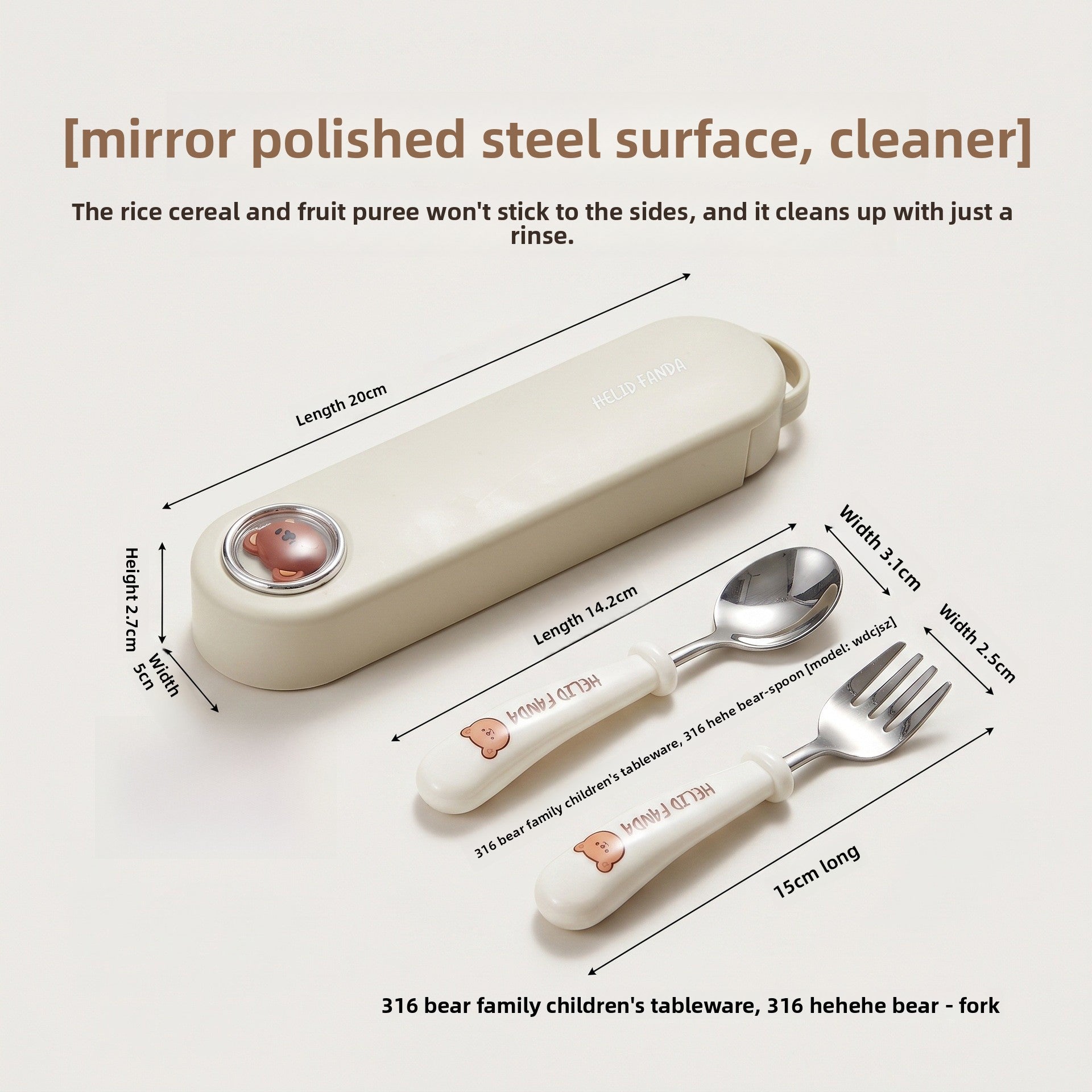 Cute Cartoon Tableware Set Featuring 316 Stainless Steel Inner Liner, Perfect For Western Dining With Knives, Forks, And Spoons